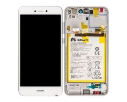 Kijelző érintőpanel LCD Huawei P8 Lite (2017), P9 Lite (2017) fehér komplett kerettel (akkumulátor, hangszóró,bekapcsoló gomb flex) 02351DNG 	